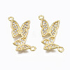 Brass Micro Pave Cubic Zirconia Links Connectors ZIRC-N039-121A-NF-1