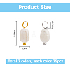 50Pcs 2 Colors Natural Pearl Rice Charms PALLOY-HS00010-2
