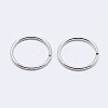 Rhodium Plated 925 Sterling Silver Open Jump Rings STER-F036-02P-0.7x6mm-2