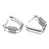 Brass Micro Pave Cubic Zirconia Huggie Hoop Earring EJEW-T046-010A-NF-3