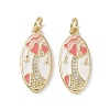 Real 18K Gold Plated Brass Micro Pave Cubic Zirconia Pendants KK-L209-066G-02-1