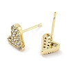 Brass Micro Pave Clear Cubic Zirconia Studs Earring for Women EJEW-S217-A04-2