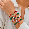 4Pcs 4 Styles Christmas Theme Handmade Polymer Clay Heishi Beads Stretch Bracelets WG289FB-12-1