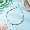 Natural Magnesite Heishi Beaded Necklaces NJEW-JN05308-02-1