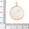 Brass Micro Pave Clear Cubic Zirconia & Natural White Shell Pendants CU-CBA6938-12G-01-3