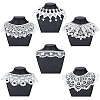 6Pcs 6 Styles Polyester Embroidery Lace Collar AJEW-CY0002-84-1