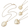 Brass Locket Pendant Necklaces NJEW-JN05150-2