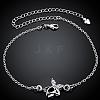 Delicate Silver Plated Brass Cubic Zirconia Butterfly Anklets AJEW-BB05217-C-2