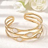 304 Stainless Steel Enamel Multi-layered Cuff Bangles for Women STAS-H259-07G-2