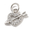 Rack Plating Brass Micro Pave Clear Cubic Zirconia Charms KK-U030-25P-1