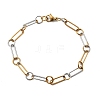 304 Stainless Steel Oval Link Chain Bracelets for Women BJEW-D377-01B-4