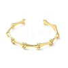 Clear Cubic Zirconia Bamboo Shape Open Cuff Bangle BJEW-M231-11G-2