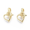 Heart Brass Lobster Claw Clasps KK-C006-22G-2