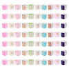 100Pcs 10 Colors Frosted Glass Beads with Golden Glitter Powder DGLA-TA0001-33-3