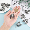 Alloy Rib Skeleton Pendants Decoration HJEW-PH01451-3