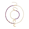 Brass Charm Bracelet & Pendant Necklace Sets SJEW-SZ0001-010G-7