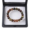 Bodhi Wood Column Beaded Stretch Bracelet for Women BJEW-YW0001-04B-2