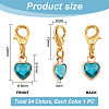   24Pcs 24 Colors Faceted Heart Glass Pendant Decoration HJEW-PH0001-68-2