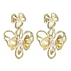 Alloy & Iron & Imitation Pearl Stud Earrings EJEW-M075-09G-2