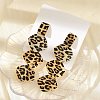 Leopard Print Alloy Dangle Stud Earrings LS-EJEW-K304-01B-G-4