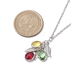 Stainless Steel and Glass Pendant Necklaces NJEW-JN04701-01-4