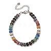 Chakra Dyed Natural Lava Rock Heishi Beaded Bracelets GG-CBA922D-02-4