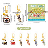 6Pcs 6 Style Alloy Enamel Fish & Maneki Neko Pendant Decorations HJEW-PH01618-2