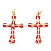 Brass Enamel Pendants KK-M220-06G-D-1
