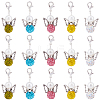 6 Sets Angel Polymer Clay & Glass Rhinestone Bead Pendant Locking Stitch Markers HJEW-SC0001-72-1