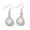 Natural Quartz Crystal Teardrop Dangle Earrings with Crystal Rhinestone EJEW-A092-02P-19-2