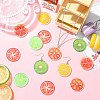 18Pcs 6 Colors Printed Acrylic Pendants MACR-CJ0002-40-6