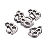 Gunmetal Plated Alloy Letter Pendants PALLOY-P097-03-B-2
