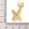 Brass Micro Pave Cubic Zirconia European Dangle Charms KK-P281-01G-X-3