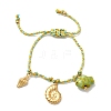Shell Shape 304 Stainless Steel Charm Bracelets BJEW-K237-19G-4