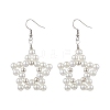 Star ABS Plastic Imitation Pearl Beaded Dangle Earrings EJEW-JE06329-2