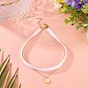 Flat Round with Letter O Alloy Enamel Pendant Necklaces for Women NJEW-TAC0033-4