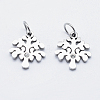 Eco-Friendly 316 Surgical Stainless Steel Micro Pave Cubic Zirconia Charms RB-I078-76P-NR-1