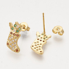 Brass Cubic Zirconia Pendants & Stud Earrings & Adjustable Rings Jewelry Sets SJEW-S043-12-5