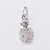 Brass Micro Pave Cubic Zirconia Charms ZIRC-E135-32P-1