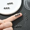 SHEGRACE Brass Pave Black Cubic Zirconia Triple Oval Links Connector Charms XGRQ3P837-645P-5