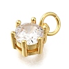 Brass Pave Cubic Zirconia Pendants X-KK-V002-23G-01-2