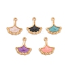 Light Gold Plated Alloy Enamel Pendant Rhinestone Settings FIND-Q100-05KCG-1