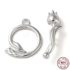 Rhodium Plated 925 Sterling Silver Toggle Clasps STER-D005-08P-1