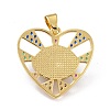 Brass Micro Pave Colorful Cubic Zirconia Pendants ZIRC-A021-01G-D-3