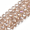 Electroplate Glass Beads Strands EGLA-A034-T1mm-B24-4