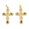 Brass Micro Pave Cubic Zirconia Pendants X-KK-H262-08G-1