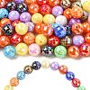 100Pcs UV Plating Opaque Acrylic Beads MACR-CJ0002-48-8