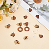 Unicraftale 16 Pairs 4 Style Triangle & Kite & Trapezoid Walnut Wood Stud Earring Findings WOOD-UN0001-07-2