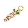 Brass Pave Cubic Zirconia Pendants KK-U062-54G-2