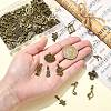 100 Pcs 20 Styles Tibetan Style Alloy Pendants FIND-CJ0003-88-4